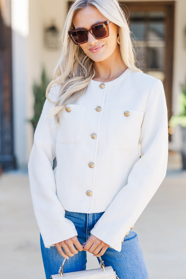 On The Edge Cream Tweed Jacket