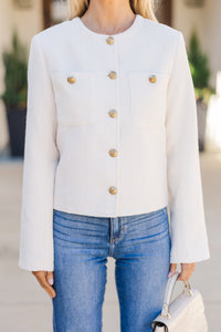 On The Edge Cream Tweed Jacket