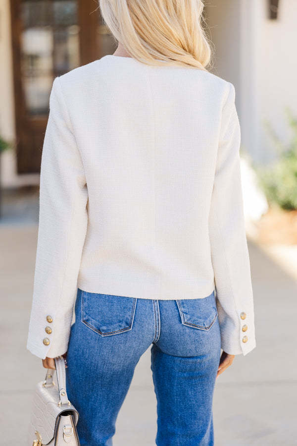 On The Edge Cream Tweed Jacket