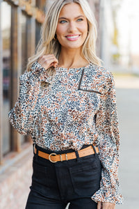 Look For You Ivory Leopard Blouse