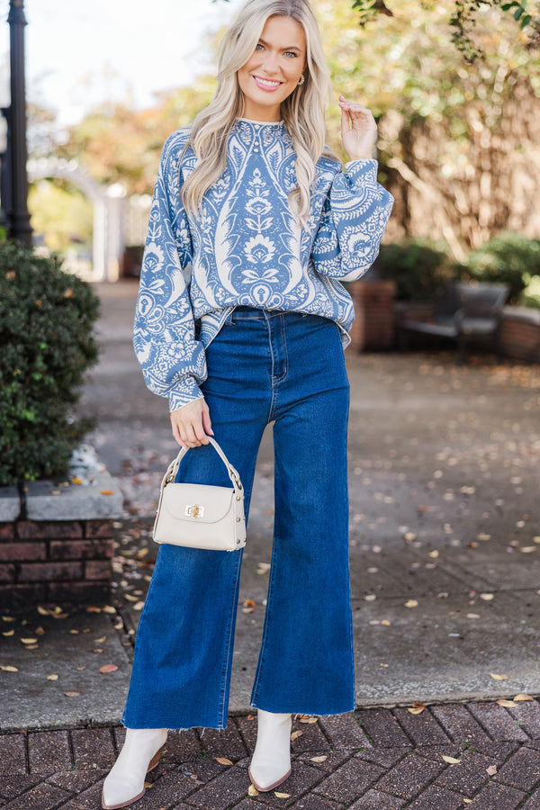 On The Way Out Cream White Floral Sweater