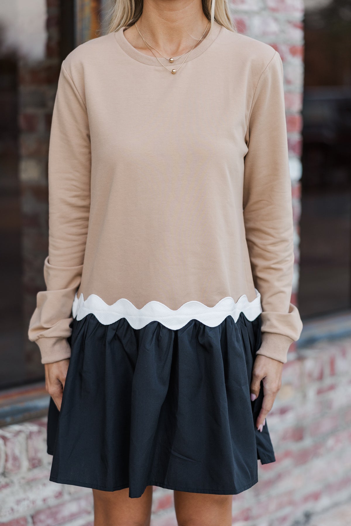 Just Live Tan & Black Colorblock Dress – Shop the Mint