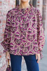 Get Familiar Brown Floral Blouse