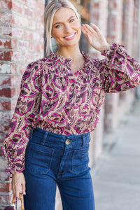 Get Familiar Brown Floral Blouse