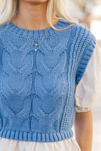 Say It All Denim Blue Layered Blouse