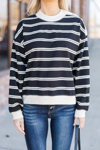 Stay Consistent Black Striped Top