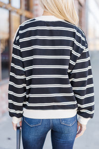 Stay Consistent Black Striped Top