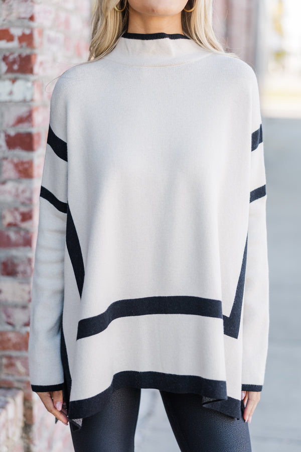 All The Best Ecru Striped Sweater Tunic