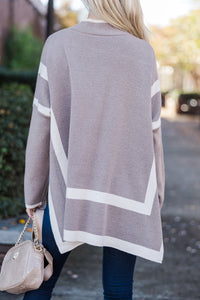 All The Best Mocha Brown Striped Sweater Tunic