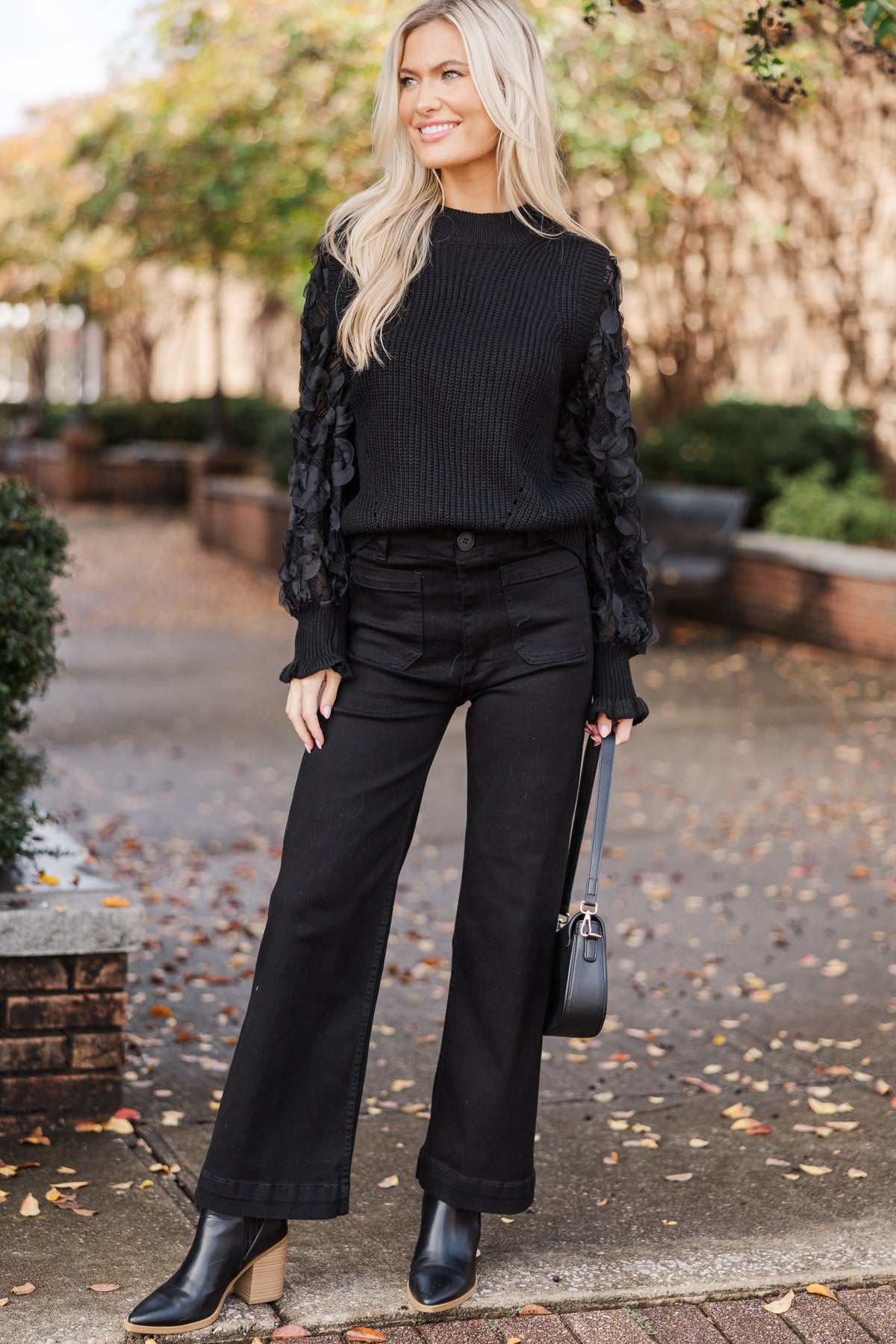 Tell The Truth Black Tulle Sleeve Sweater – Shop the Mint