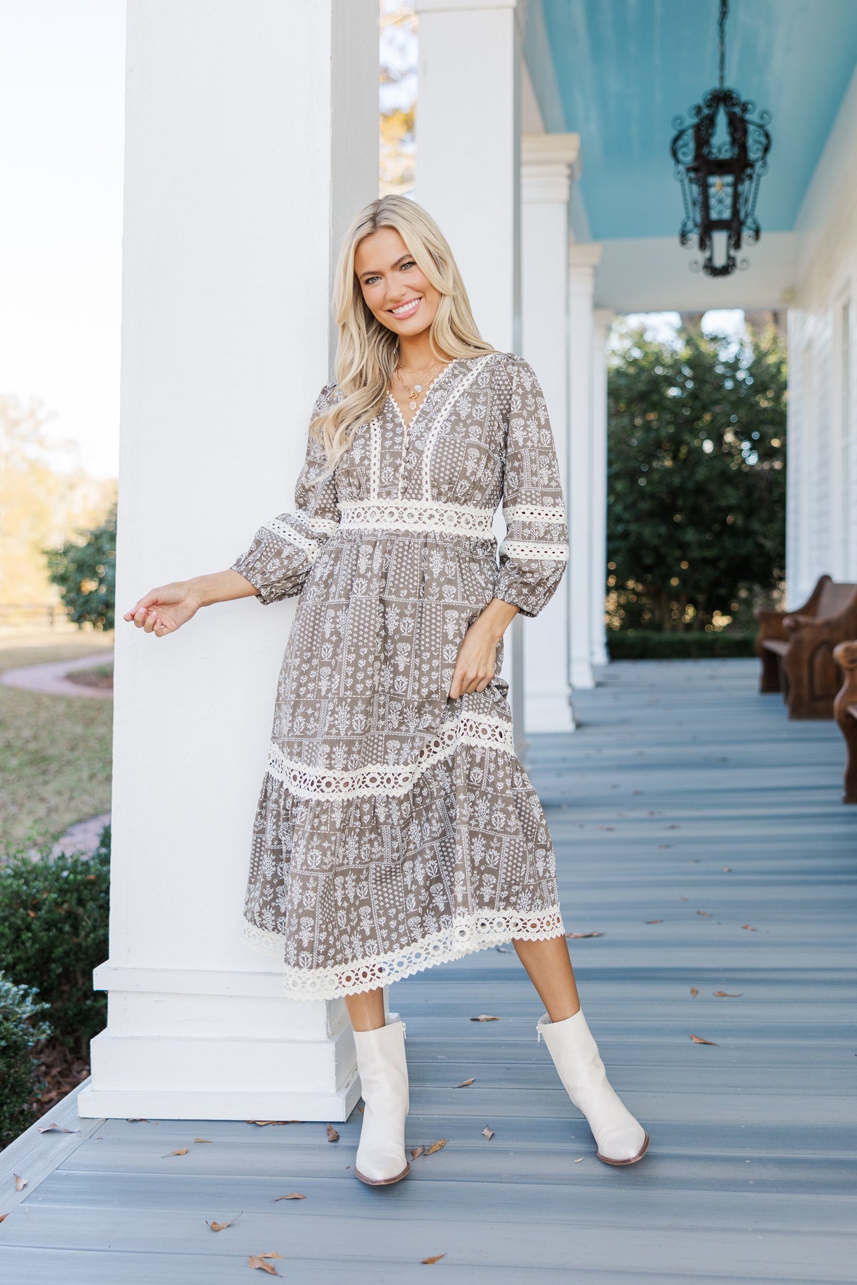 More To It Mocha Brown Floral Midi Dress – Shop the Mint