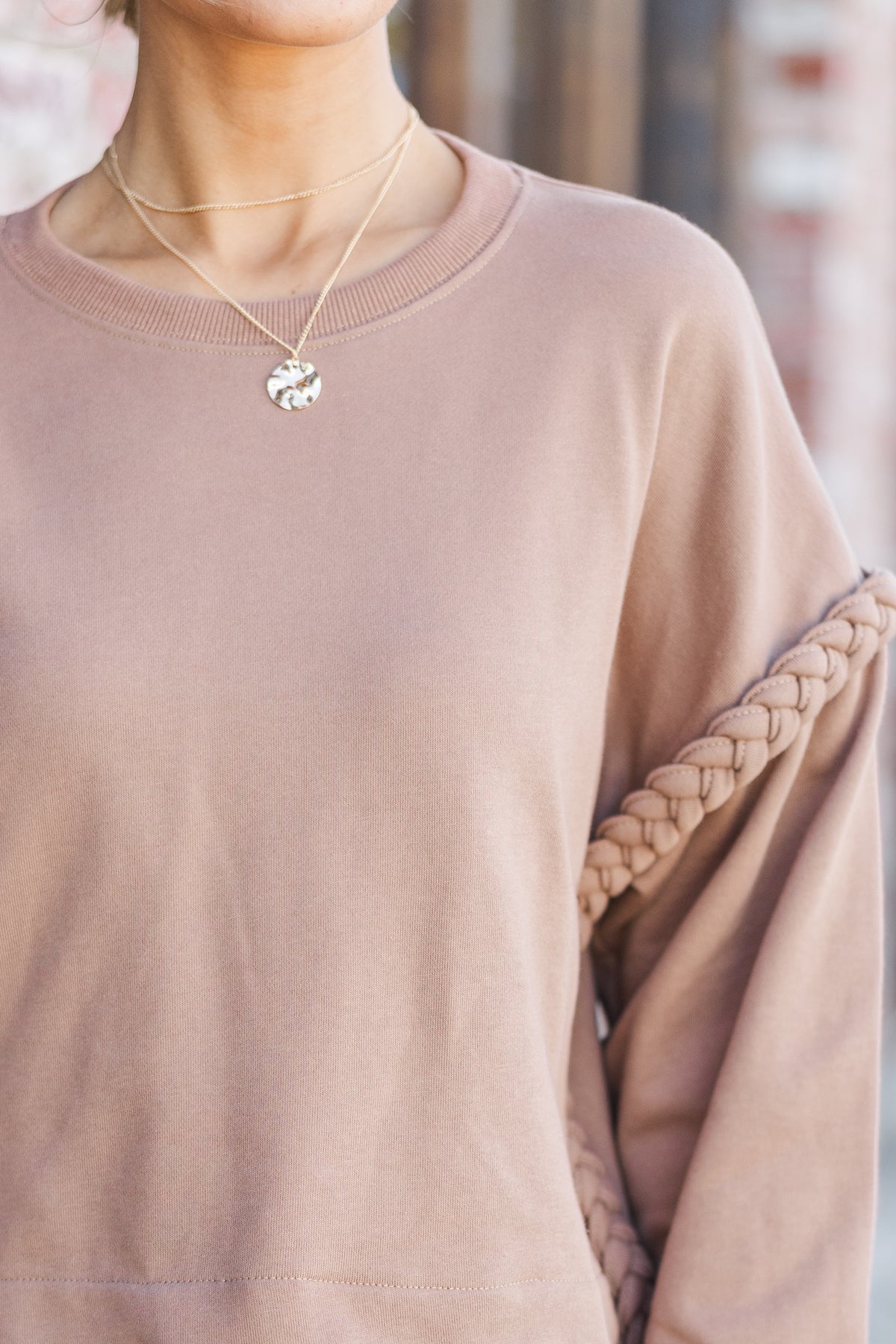 BRIA BROWN LACE SWEATER