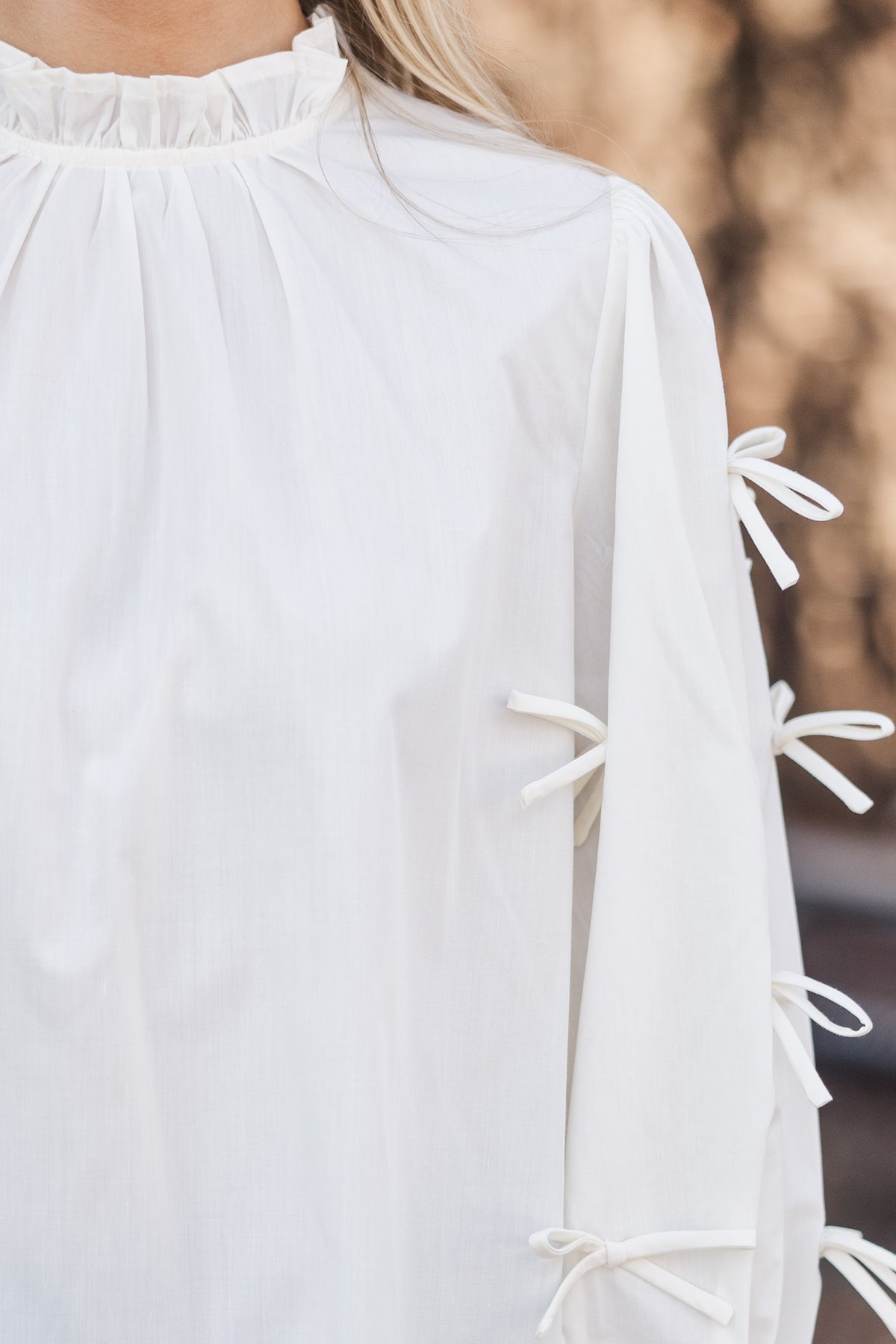 All Up To You Vanilla White Bow Detail Blouse – Shop the Mint
