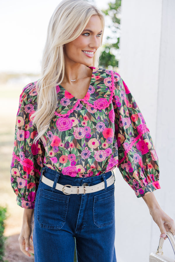 The Right Way Pink Floral Blouse