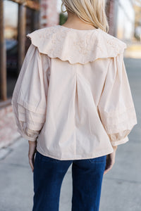 Fully Prepared Ecru White Bubble Sleeve Blouse