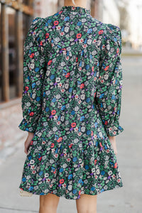 Last Forever Black Ditsy Floral Dress