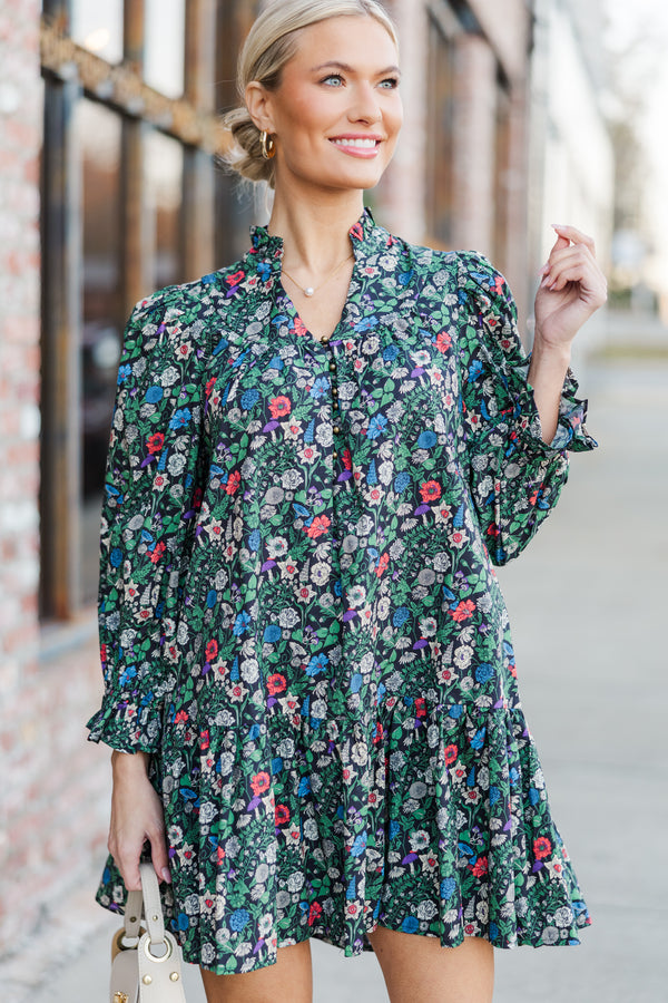 floral dresses long sleeve dresses, winter dresses, boutique dresses