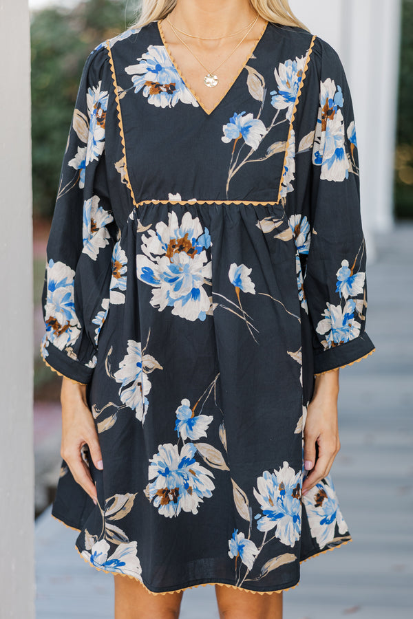 Have It All Black Floral Dress