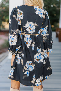 Have It All Black Floral Dress