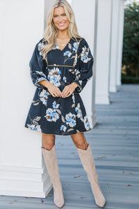 Have It All Black Floral Dress