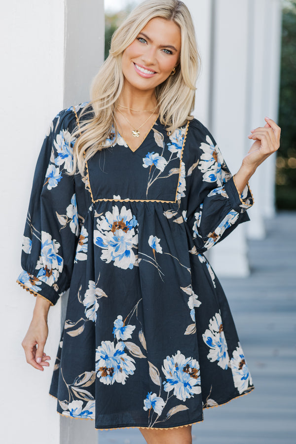 Have It All Black Floral Dress