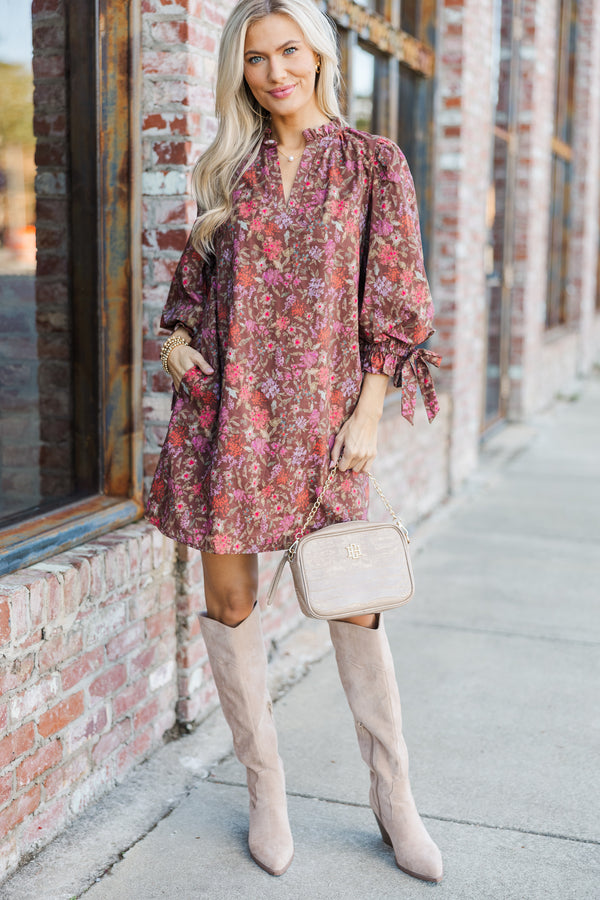 Take My Word Brown Ditsy Floral Dress – Shop the Mint