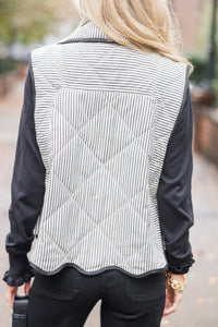 It's All Alright Black Striped Vest