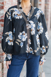 Take A Look Black Floral Blouse