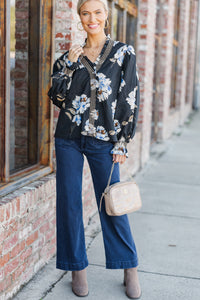 Take A Look Black Floral Blouse