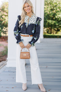 You've Got My Attention Black Floral Blouse