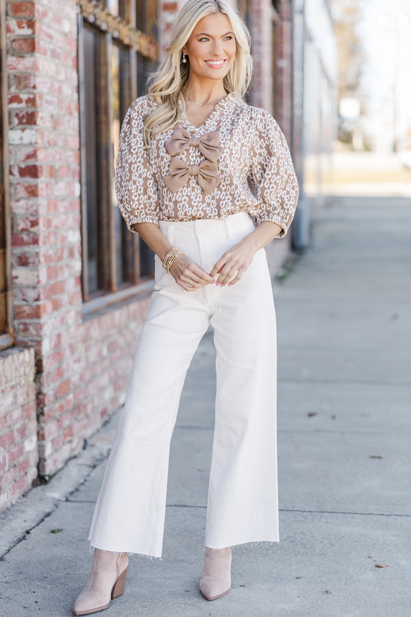 Before You Know It Brown Floral Blouse