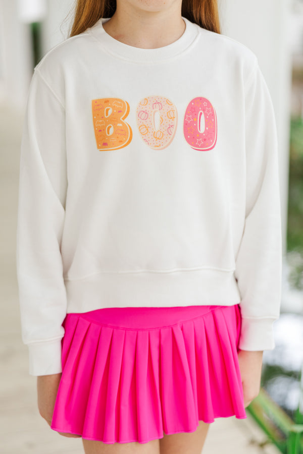 Girls: My Boo White Graphic Sweatshirt