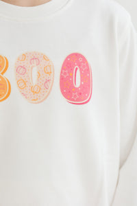 Girls: My Boo White Graphic Sweatshirt