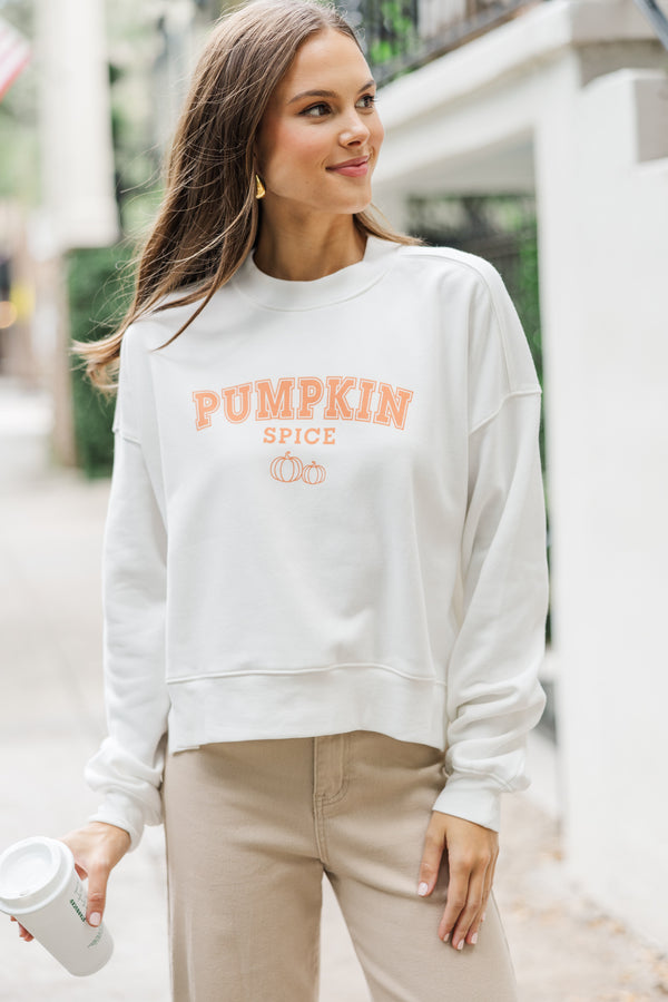 Pumpkin Spice White Graphic Sweatshirt