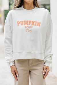 Pumpkin Spice White Graphic Sweatshirt