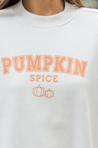 Pumpkin Spice White Graphic Sweatshirt