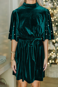 Remember The Night Emerald Green Velvet Dress