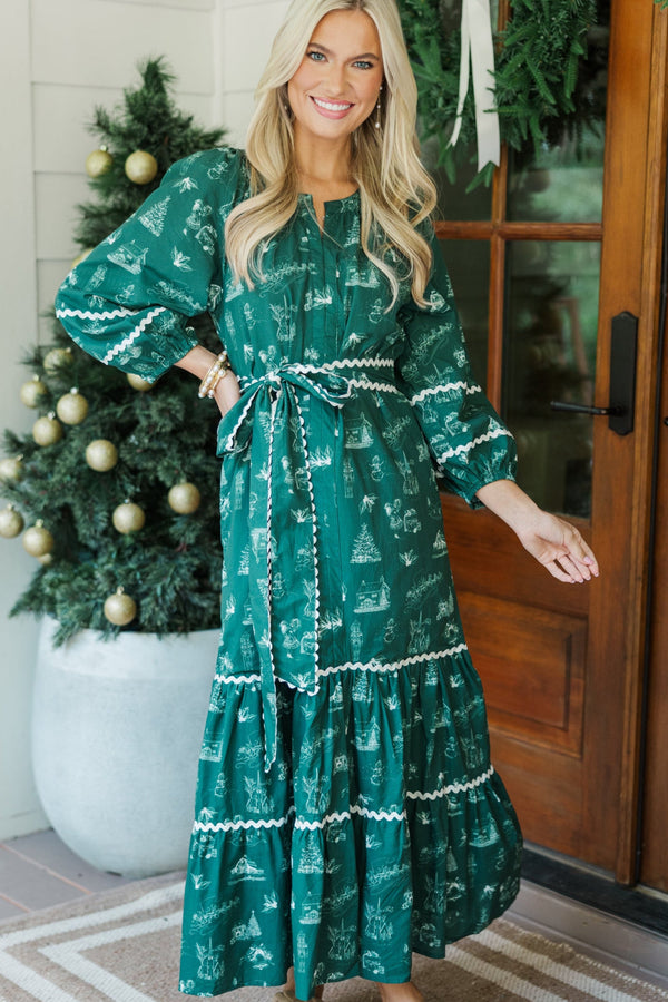 All Good Things Emerald Toile Midi Dress – Shop the Mint
