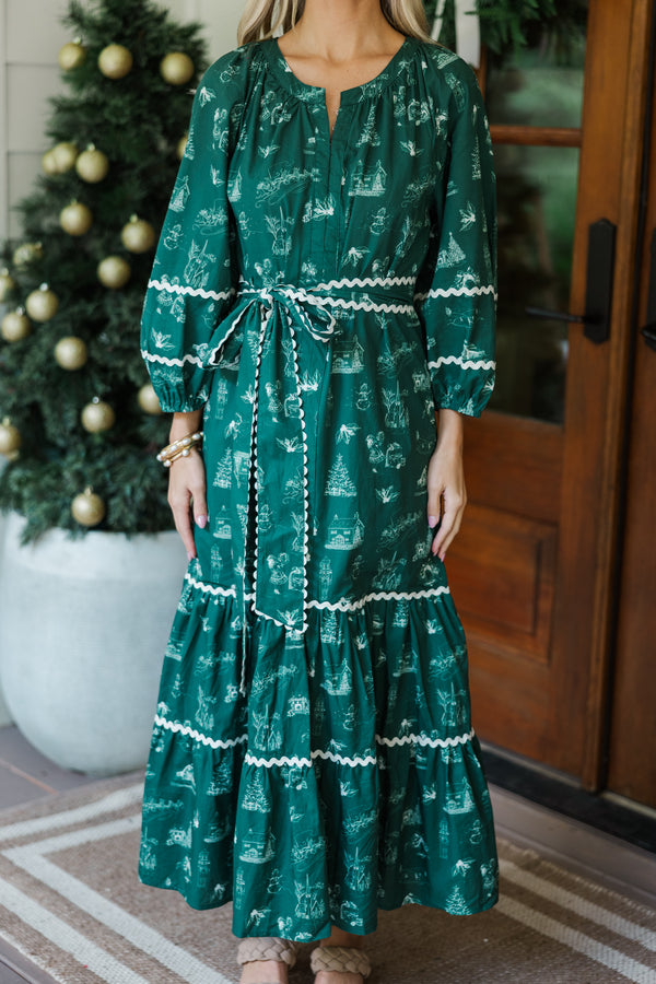 All Good Things Emerald Toile Midi Dress