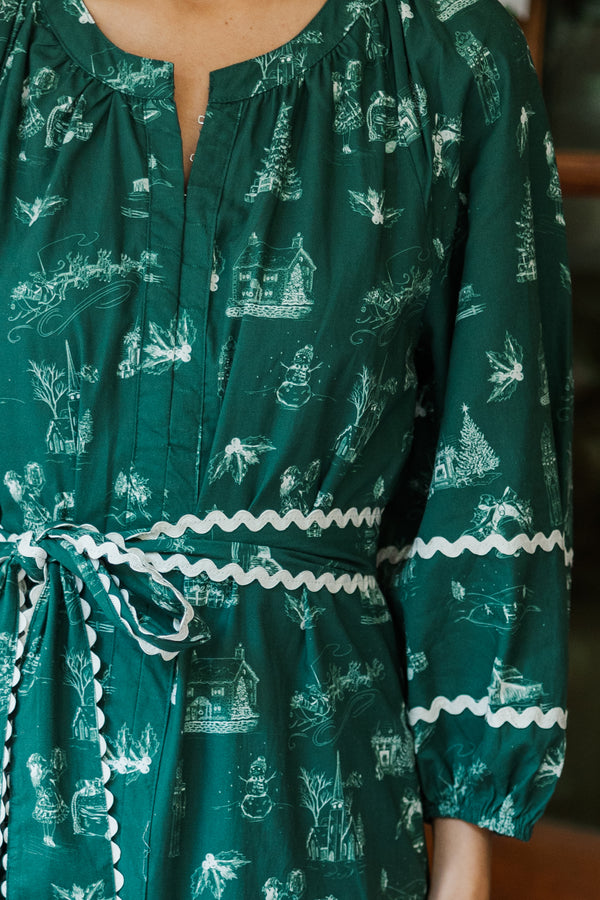 All Good Things Emerald Toile Midi Dress