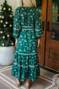 All Good Things Emerald Toile Midi Dress