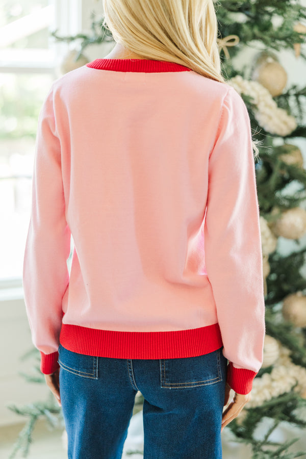 Sweet Days Pink Candy Cane Novelty Sweater