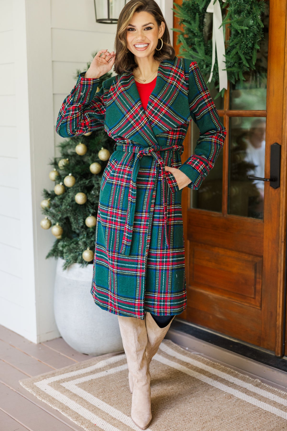 All The Love Green Plaid Coat – Shop the Mint