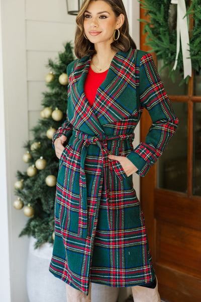 All The Love Green Plaid Coat – Shop the Mint