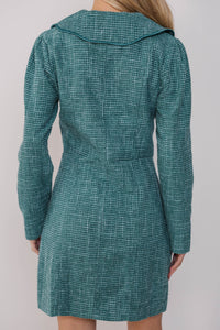 What You Want Green Tweed A-Line Dress
