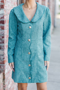 What You Want Green Tweed A-Line Dress