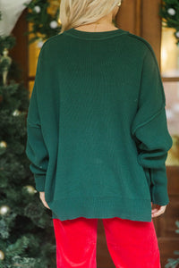 Sweet Tooth Emerald Green Candy Canes Sweater