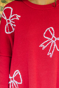 Love You So Red Bows Pullover