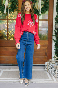 Love You So Red Bows Pullover