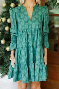 In Your Happy Place Emerald Medallion Print Dress